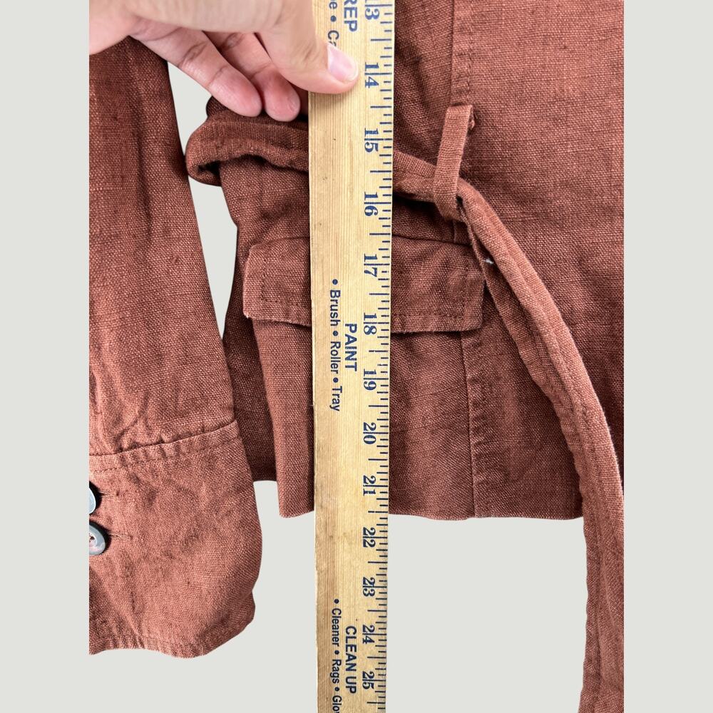 Zara Basic Linen Belted Utility Jacket Brown Wome… - image 10